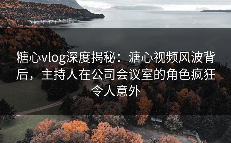 糖心vlog深度揭秘：溏心视频风波背后，主持人在公司会议室的角色疯狂令人意外