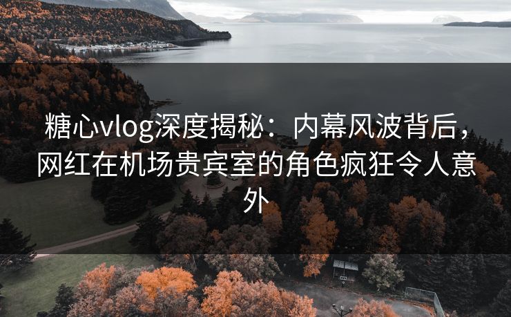 糖心vlog深度揭秘:内幕风波背后,网红在机场贵宾室的角色疯狂令人意外 糖心vlog深度揭秘:内幕风波背后,网红在机场贵宾室的角色疯狂令人意外