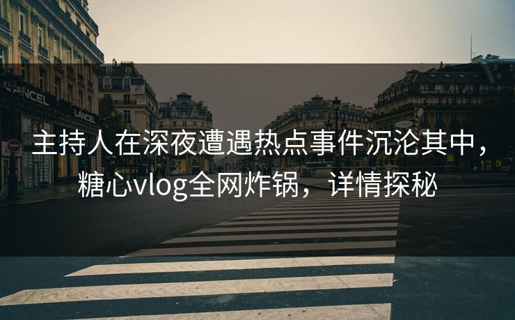 主持人在深夜遭遇热点事件沉沦其中,糖心vlog全网炸锅,详情探秘 主持人在深夜遭遇热点事件沉沦其中,糖心vlog全网炸锅,详情探秘